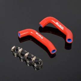 G-PLUS Silicone Radiator Coolant Tube Hose Kit Clamps Compatible With Honda Ruckus/Zoomer 50cc All Years Red