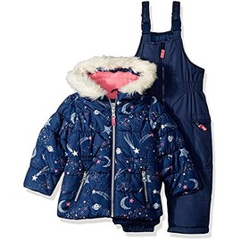 Carter's Girls' Little Heavyweight 2-Piece Skisuit Snowsuit, Blue, 6X