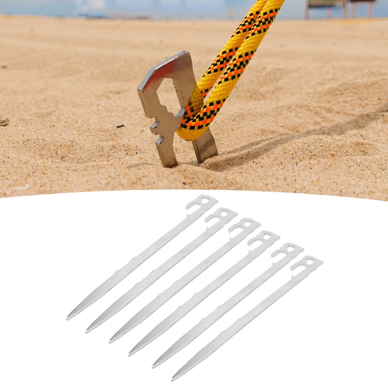 6pcs 420 Stainless Steel Canopy Tent Stakes Thickened High Hardness