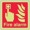 Vsafety 13011AF-G'Fire Alarm Logo' Sign, Square, 100 mm x 100