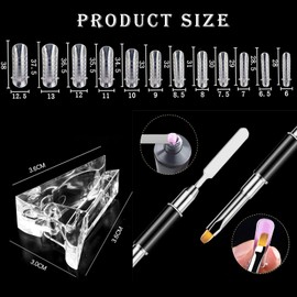 120 Pieces Clear Nail Extension Tool Set, Natural False Nails Artificial Fingernails Nail Tips False Nail Tips DIY Nail Art for Women Girls