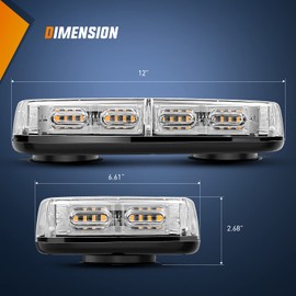 Nilight Nilight 12 Inch Roof Top Strobe Lights 48LED Hazard Light Emergency Safety Warning LED Flashing Light Bar Magnetic Mount 12V 24V Cars Trucks Tractors Snow Plows Construction Vehicles