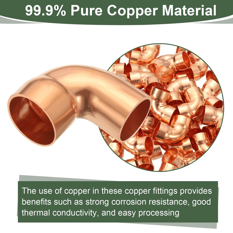 YOKIVE 1 Pcs Elbow Copper Fitting, 90 Degree Copper Pipe
