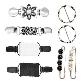 Fashion Cincher Clip for Women,Dress Clips Back Cinch,Shirt Scarf Clothing Cardigan Sweater Shawl Mitten Clips, Buckle Waist Cincher Clip for Clothing,Scarf Ring and Brooch Pins