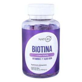 Biotina  Pantenol  120 Softgels De 700 Mg  Natgel Sabor Sin Sabor                                                                                     