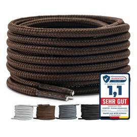 LaceHype 2 Pairs – Premium Round Shoelaces, Diameter 4.5 mm, Polyester, for Work Shoes, Boots, Outdoor Shoes and Sports Shoes, Tear-Resistant Shoe Laces, dark brown