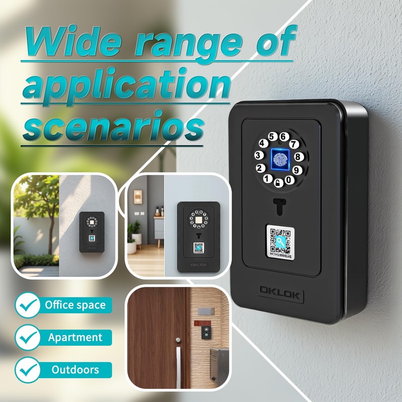 SFW NEW Smart Lock Box, Fingerprint Key Box Bluetooth Key