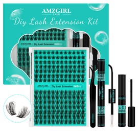 Lash Extension Kit 320Pcs,DIY Individual Lashes Clusters Kit,Lash Bond And Seal,Lash Remover For Eyelashes Extensions,Lash Applicator Tool For False Eyelash Cluster Kit At Home(50D,D-Mix9-16mm Kit)