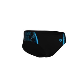 Arena Mens Graphic Swim Briefs, Black-Turquoise, 36 EU