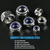 Glarks 175pcs Metric 304 Stainless Steel Nylon Lock Nut Assortment