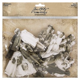 Tim Holtz - Advantus Baseboard Dolls, Paper, Black and White, One Size