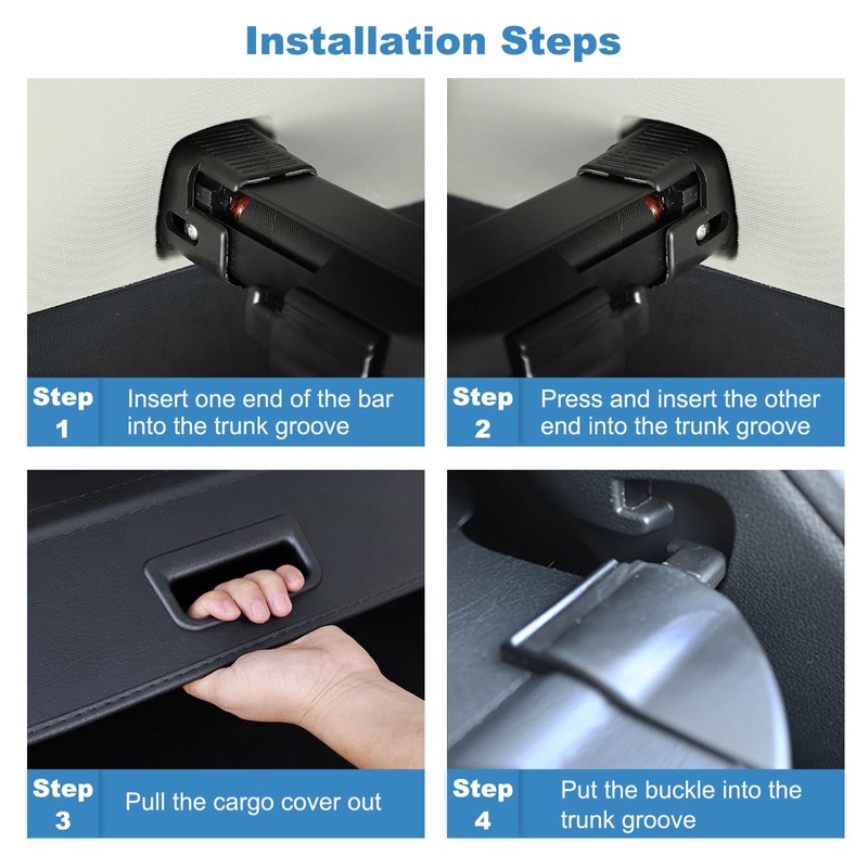 ECCPP Cargo Cover 2010-2017 Fit for Volvo XC60 Flexible Rear