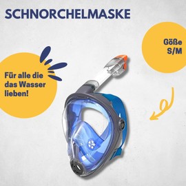 Best Sporting Adult Snorkel Mask, Diving Goggles with Snorkel & Parnorama Disc, Durable Diving Mask Adult with Dry Top, Diving Mask, Full Face Mask, Snorkeling Mask