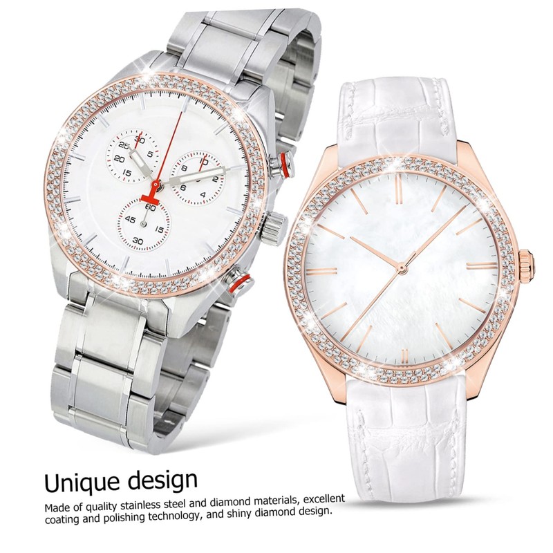 TEHAUX Rhinestone Watch Case Ring Protector for Watch Elegant Bling