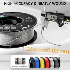 CREALITY PETG Filament 1.75mm 3D Printer Filament,1kg (2.2lb) Neatly Wound Spool, Dimensional Accuracy ±0.03mm, 2024 Latest Batch, Fit for Ender, Bambu Lab, Anycubic,ELEGOO FDM Printers, Grey