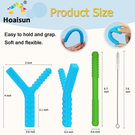 Sensory Chew Toys for Autistic Children 4 Pack, Silicone Teething Straws Toys for Autism, ADHD, SPD, Biting or Special Needs, Sensory Toys for Toddlers 1-3 Oral Motor Tools Relief Stress, Anxiety