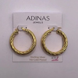 Adinas Jewels 18k Gold Plated Chunky Swirl Hoop Earrings New