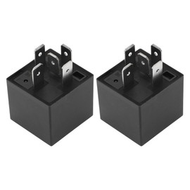 HEROFFIX 2Pcs Automotive 5 Pins Fuel Pump Relay for Land Rover Range Rover 87-95 No.0015423219/0015425519/12631269261/12631710726/AFU2913L 12V 30/40A Black