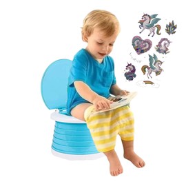 Foldable potty chair Portable Potty Seat for Toddler Folding potty seat travel Toddler Training Toilet Indoor/Outdoor Potty for kids (Light Blue)
