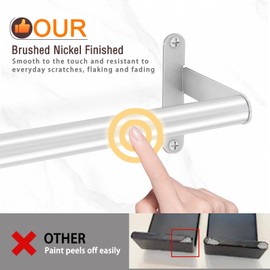 DOKU 24 Inch Brushed Nickel Bathroom Towel Bar, Stainless Steel Bathroom Towel Rack Wall Mounted, Bath Hand Towel Holder Organizer, Modern Home Decor Towel Rod Bathroom Hardware Accessories, Silver