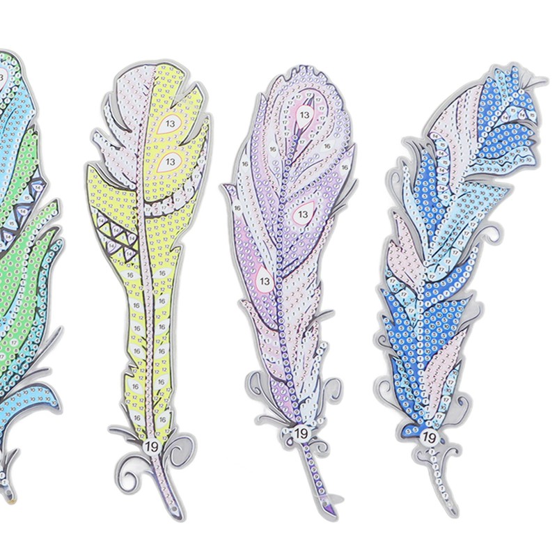 DIY Diamond Feather Bookmark Lightweight Delicate Bend Resistant Beaded Page