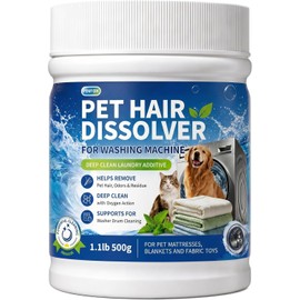 Pet Hair Remover for Laundry – Dog & Cat Hair Dissolver, Pet Laundry Detergent for Odor & Stain Removal, Washing Machine Cleaner, 500g