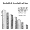 Metal Pill Box,7 Day Stackable Waterproof Travel Pill Box,Aluminum Alloy