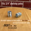 12 Piece Small Threaded Pole Connectors Compatible with Little 3/4"
