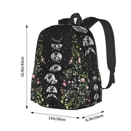MOLIAN Floral Lunar Night Sky Moon Eclipse Stylish Backpack With Adjustable Padded Shoulder Straps Daypacks For Girls College Travel