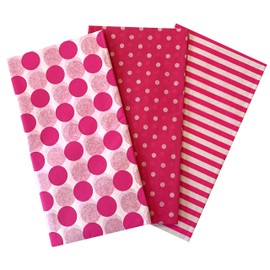 Flexicore Packaging | Pin Stripe & Polka Dot Gift Wrap Tissue Paper | Size: 15 Inch X 20 Inch | Count: 30 Sheets | Color: Hot Pink | DIY Craft, Art, Wrapping, Decorations (Hot Pink, 30 Sheets)