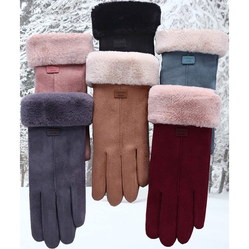 lifwimner Winter Gloves Women's Warm Touchscreen Windproof with Fleece Lined