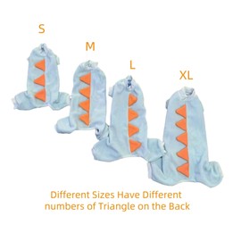 Four Leg Dinosaur Sphynx Cat Clothes Pjamas Hairless Cat Warm Polar Fleece Jumpsuit Elastic Pet Clothes for Sphynx Cat Surgery Recovery Suit Hairless Cat Shirt for Devon, Cornish (SkyBlue, Small)