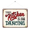 MP275 This kitchen is for dancing Funny Novelty Retro Vintage Metal Wall Sign Plaque 20cm x 15cm