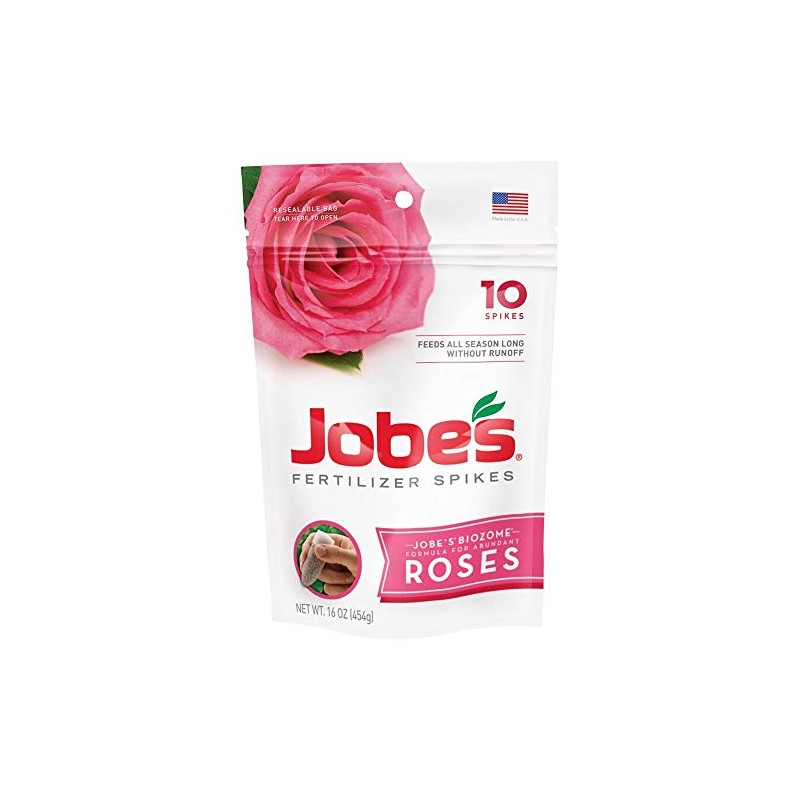 Jobe's 4102 Rose Outdoor Fertilizer Food Spikes, 10 Pieces, 16