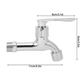 Bathroom Sink Faucet, Zinc Alloy Single Handle Waterfall Spout Lavatory Faucets Household Silver Universal for Home Bathroom Kitchen Outdoor Water Faucet