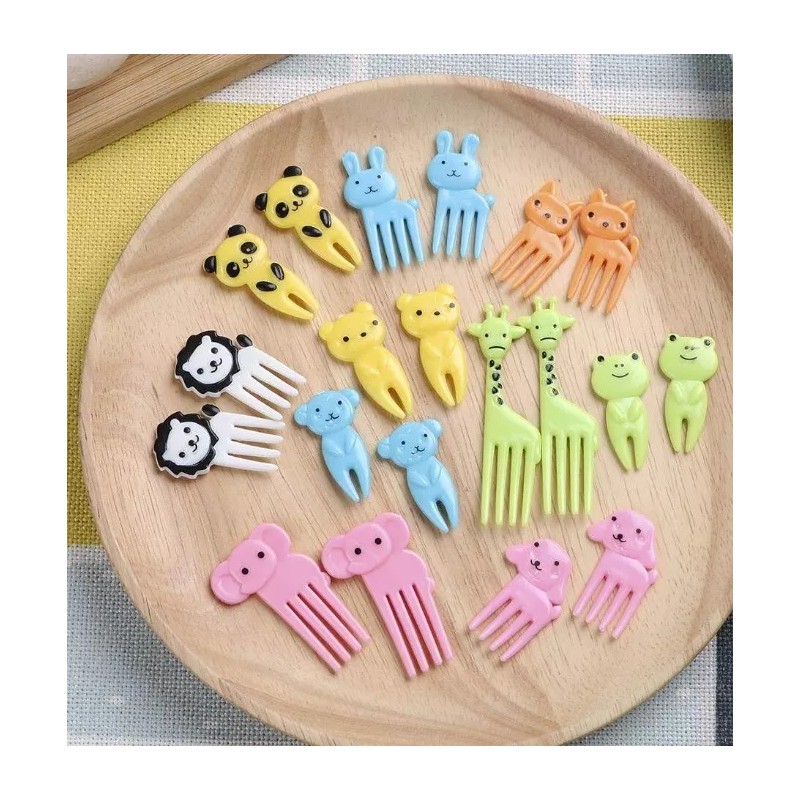 24x7 Palillos Tenedores Lonche Kawaii Pequeños Decoración Frutas