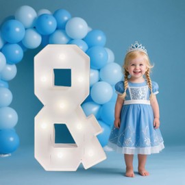 PRELIFE MEMORY 3FT/36 Inch Light Up Marquee Letter A-Z, White Frame KT Board Plug-in KT Board with Bracket White LED Party Decorative Light Decoration for Birthday Party Anniversary (&)