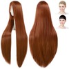 CaseEden 6155 Premium Smooth Long Straight Cosplay Wig, 39.4 inches
