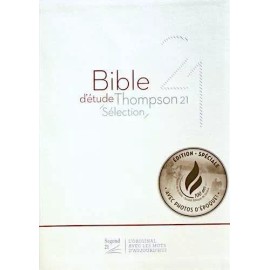 French Thompson Chain Bible, Segond 21, La Sainte Bible White Imitation Leather