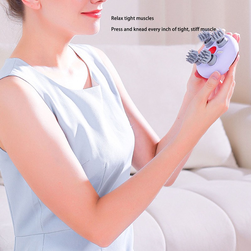 Electronic Scalp Massager Waterproof Kneading Vibration Multi Functional Rechargeable Handheld