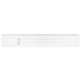GEOtec Magnifying Ruler 30 cm Acrylic Glass with Window and Reading Magnifier