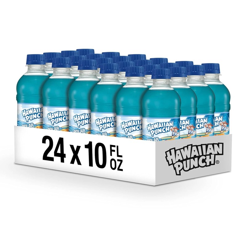 Hawaiian Punch Polar Blast Juice, 10oz Bottles, 24 Pack, Caffeine-Free