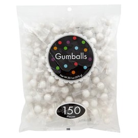 Amusemints Individually Wrapped Gumballs - Shimmer White (150 Count) | Great for Machine Refill |