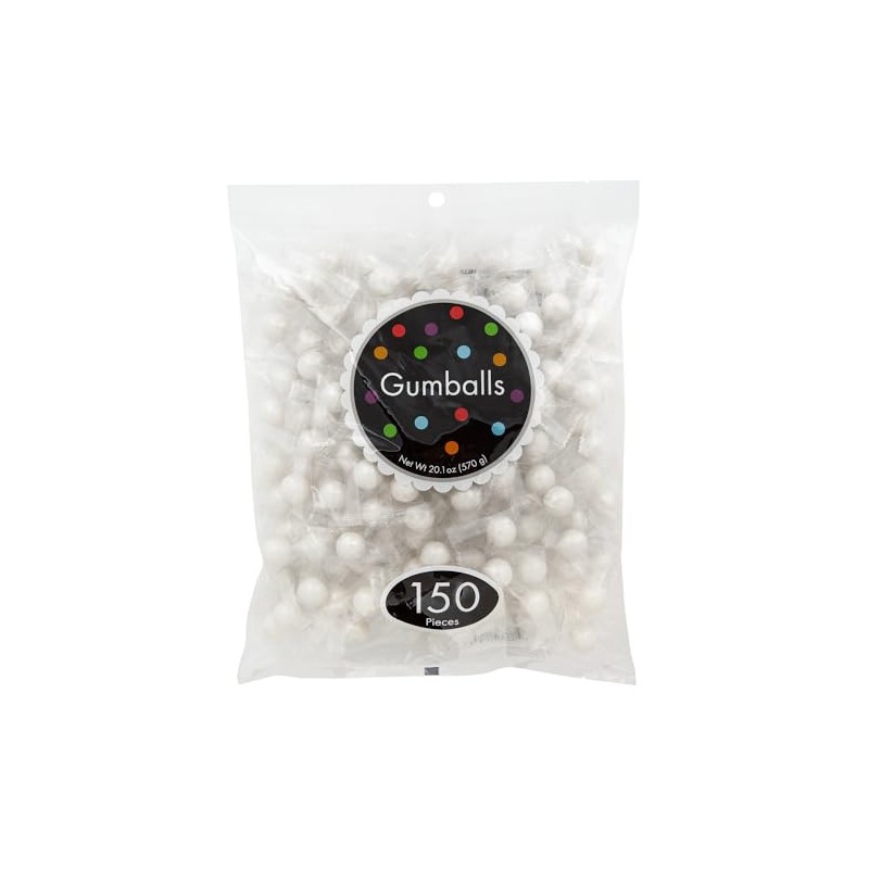 Amusemints Individually Wrapped Gumballs - Shimmer White (150 Count) |