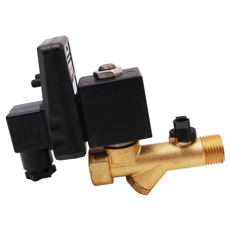 WANGCL 1/2" Timer Drain Valve 220V Solenoid Valve Normally Closed