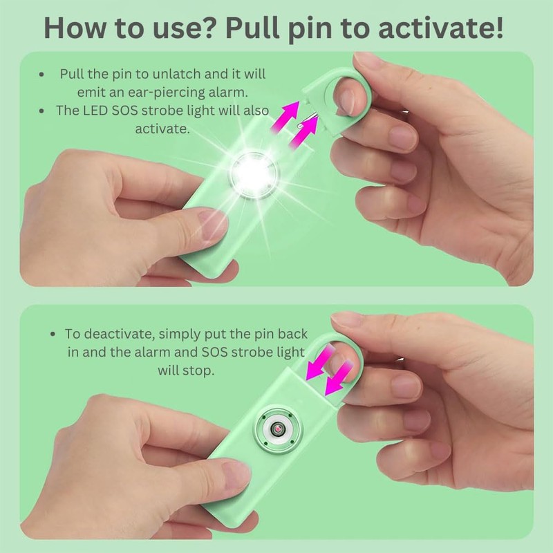 Spartan Defense Personal Safety Alarm Rechargeable (Lime)