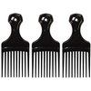 Comfort Axis Plastic Mini Comb and Lift Hair Pick, 3