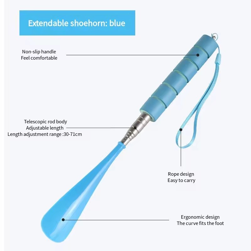 Telescopic Long Handle Shoe Horn for Easy Shoe Wearing –