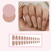 French Tips Press on Nails Long Square Fake Nails Ballerina