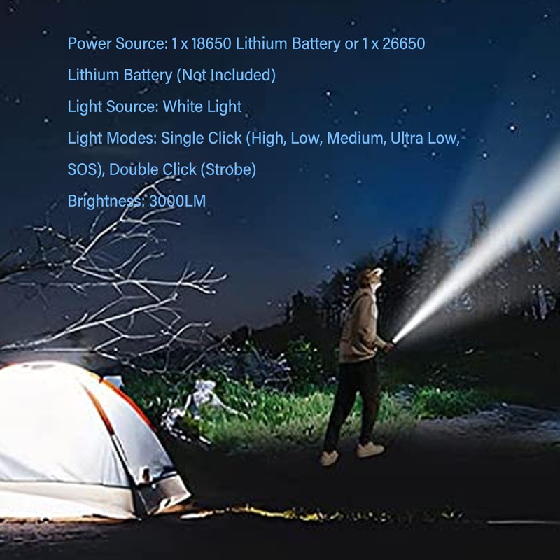 Scuba Diving Flashlight 3000LM IPX8 Waterproof Dive Light Underwater 328ft